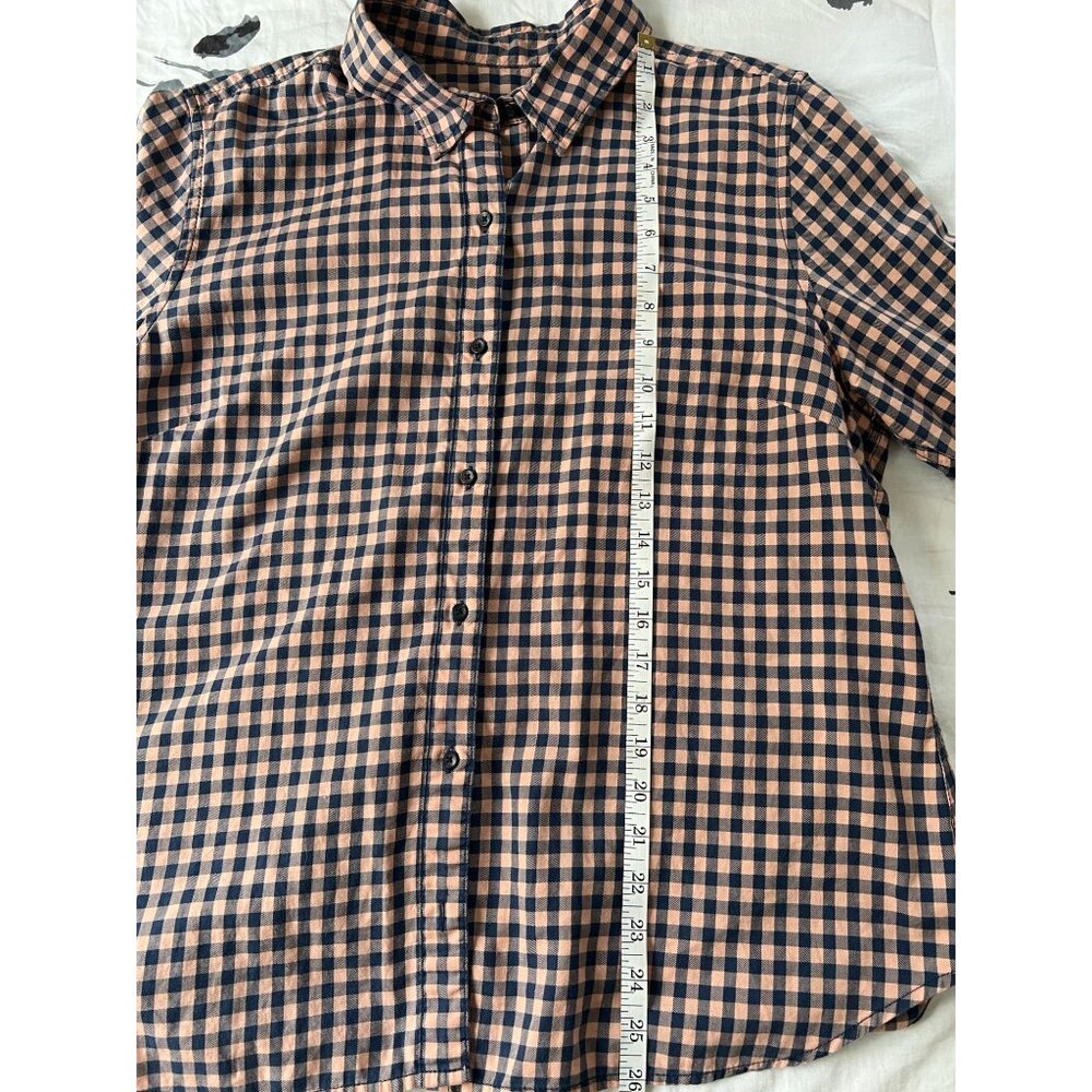 Sold| Pendleton Womens XL Navy & orange Checkered Button-Up Shirt - Picture 9 of 9